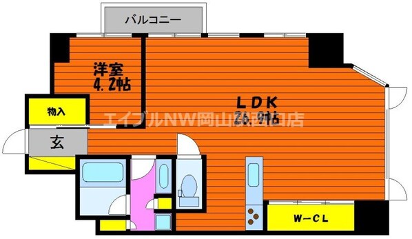 ライオンズタワー岡山表町の物件間取画像